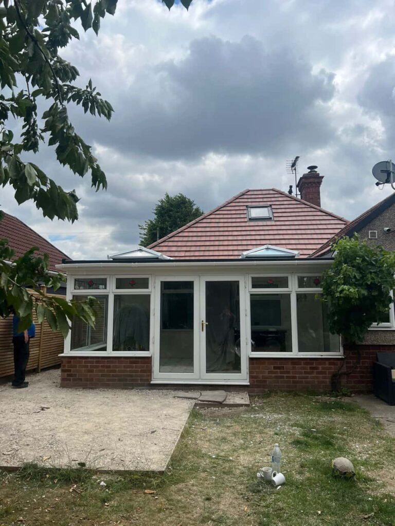 This is a photo of a hipped roof on a bungalow that has just had roof repairs carried out. Works carried out by Bilsthorpe Roofing Repairs